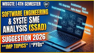 WBSCTE 4th Sem CST Software Engineering &amp; SSAD Suggestion 2026 | Important Topics &amp; PYQs
