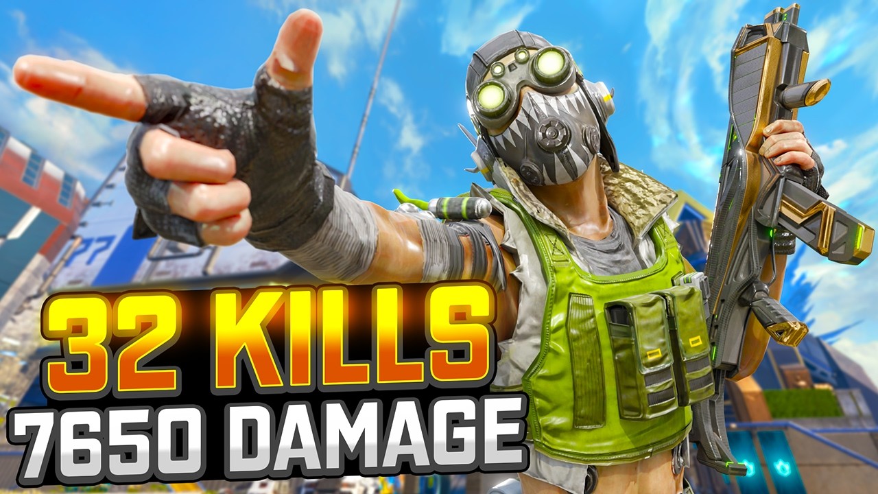 Безумный Октан: 32 убийства и 7650 урона в Apex Legends.