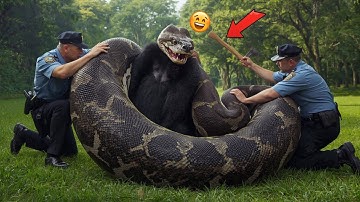 Brave Rescue Team Saves Mother Gorilla From Giant Python Attack 🦍