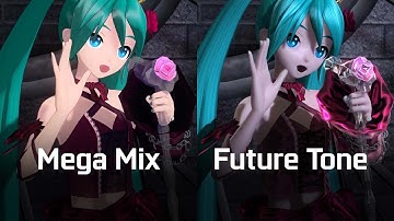 Mega Mix vs Future Tone - visual settings comparison | Hatsune Miku: Project DIVA Mega Mix+
