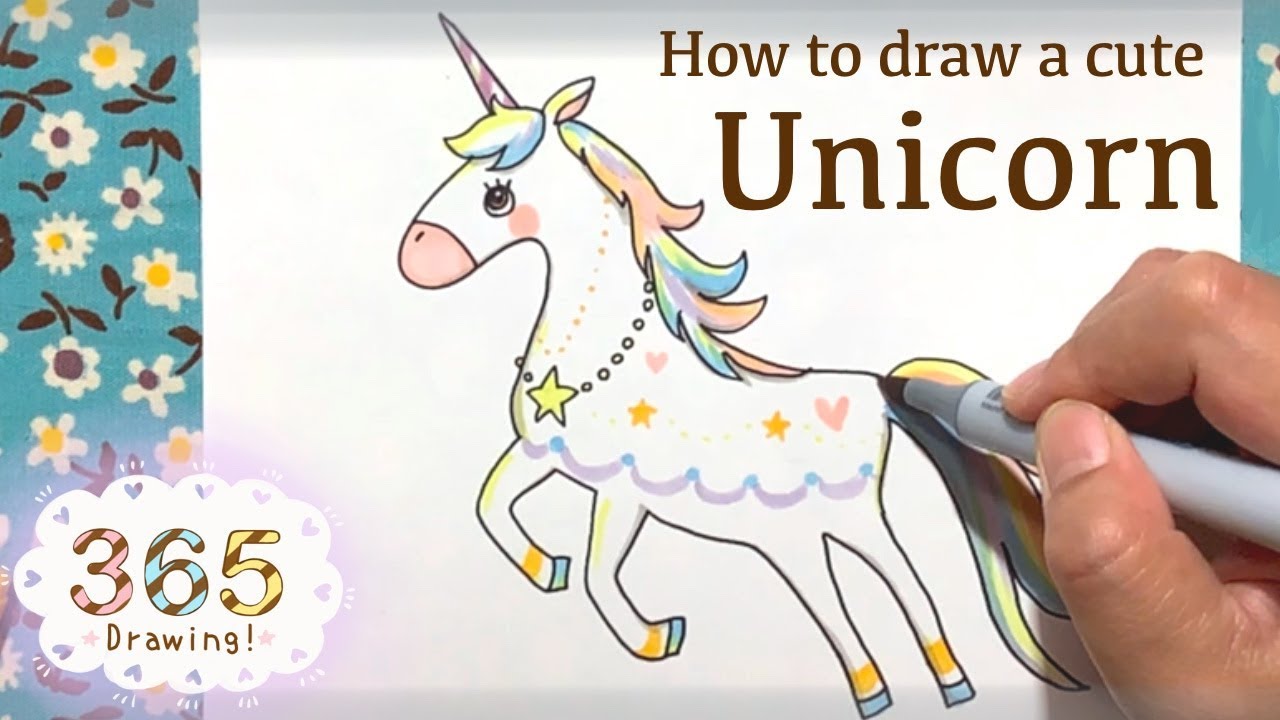 かわいいユニコーンのかきかた パステルカラーの夢色ユニコーン Wie Man Malt Ein Susses Einhorn How To Draw A Cute Unicorn Youtube