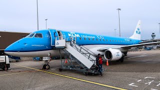 On KLM's SMALLEST AIRCRAFT to Amsterdam! | Embraer ERJ-175 | Economy Class