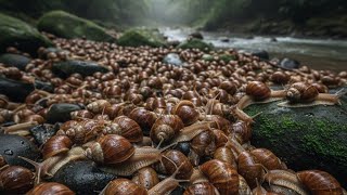 The Tiny Hunter: Watching a Snail Use its 20,000 Teeth to Eat | Microscopic Foraging
