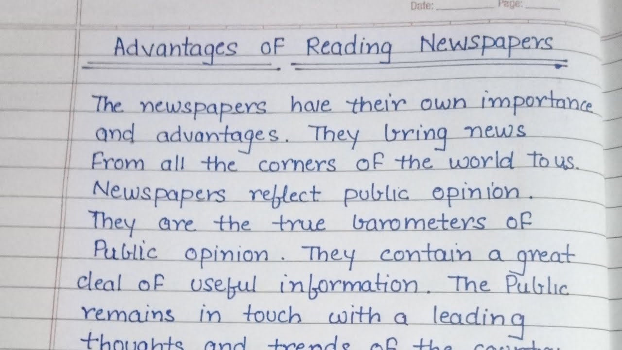 essay on advantages of newspaper