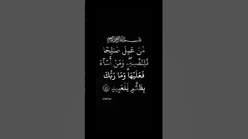 من عمل صالحا فلنفسه ومن أساء فعليها وما ربك بظلام للعبيد | سورة فصلت