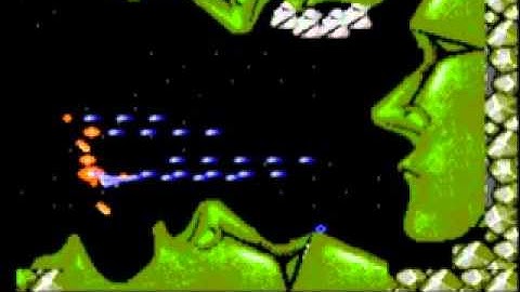 Gradius II - Boss 04 - Jumping Moai and Big Moai (No damage taken)