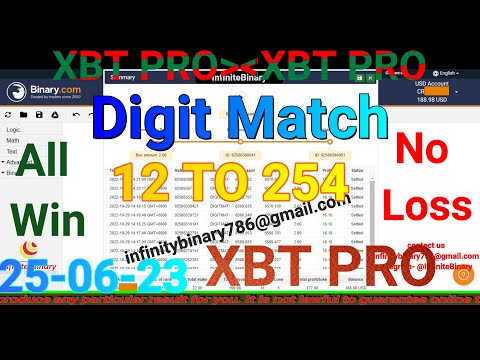 Binary Bot Digit Match 100% Working || Binary.com Bot || 25-06-23
