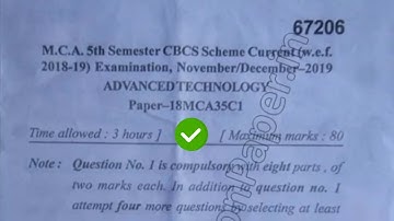 2019 Mdu MCA 5th Sem Advance Technology Question Paper
