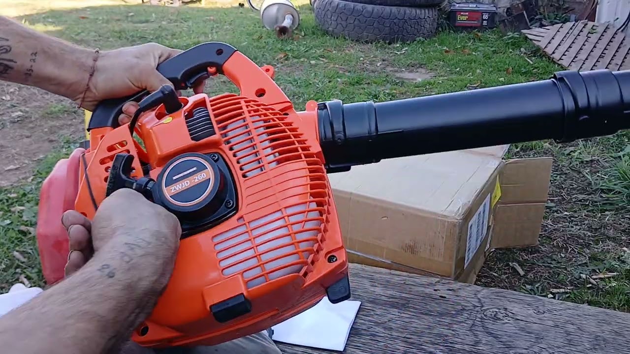 First start up on my brand new chinese gasoline leaf blower from TEMU