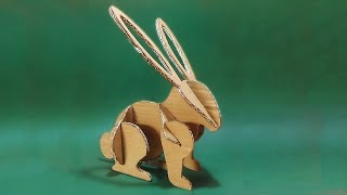 Cara Membuat Kelinci 3D Dari Kardus Bekas | DIY 3D Cardboard Rabbits