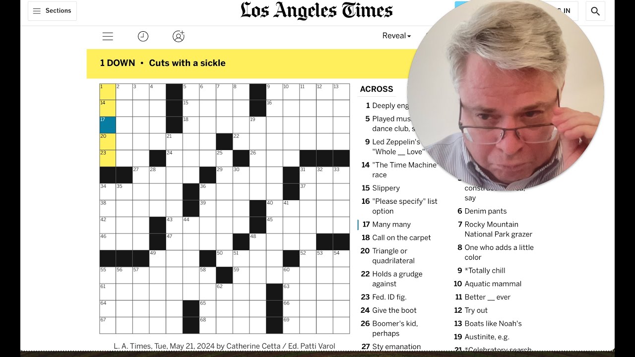And for the grand finale... Los Angeles Times Daily Crossword, 21 May ...