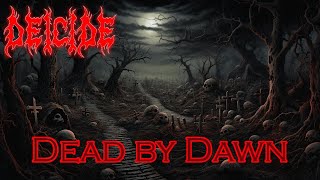 Dead by Dawn by Deicide - lyrics as images generated by an AI