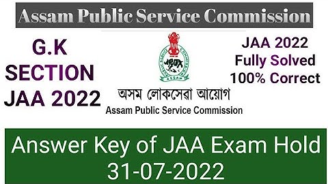 APSC JAA 2022/Answer Key JAA 2022/ APSC JAA EXAM @inspiretostudyb.i103