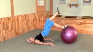 98 single leg ball roll ins with hip lift