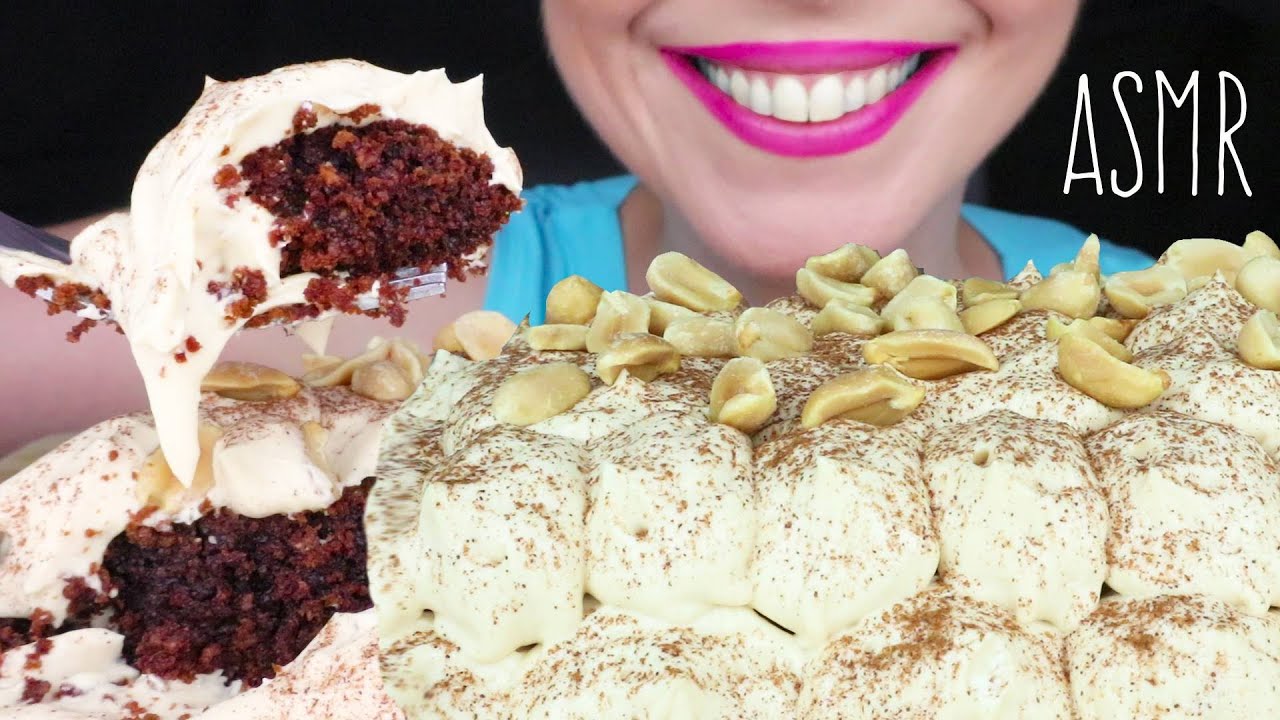 CHOCOLATE PEANUT BUTTER MOUSSE CAKE 🍰 | No Talking | ASMR Mukbang  - 먹방 | Real Eating Sounds