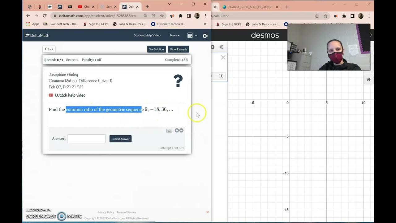 Desmos Study Guide Pt 3 (Find Average Rate of Change from Table to Select Recursive Formula for
