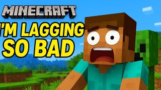 Minecraft but my game was LAGGING like CRAZY 😂💀…. part 2