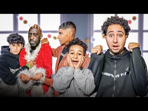 لحظة ظهور وش بابا نويل انهار من البكاء يوم عيد ميلاد طفل صغير