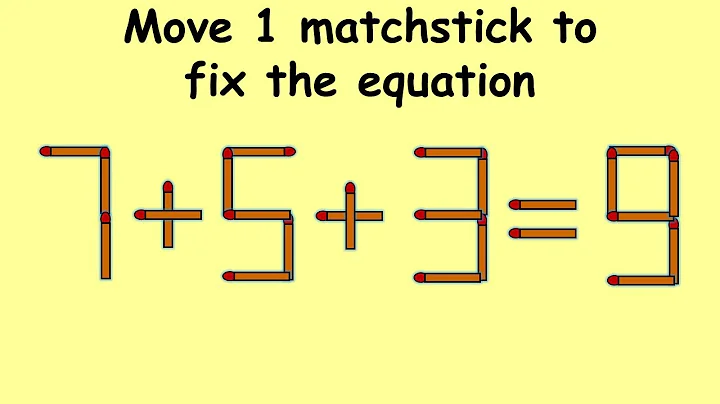 7+5+3=9 Turn this wrong equation into correct | Match stick puzzle #188 | Puzzles with Answer