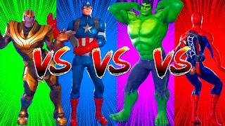 SUPERHEROES COLOR DANCE CHALLENGE Thanos vs Captain America vs Hulk vs Spider-Man