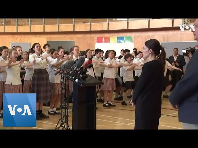 Christchurch Students Perform Haka for New Zealand Prime Minister Jacinda Ardern class=