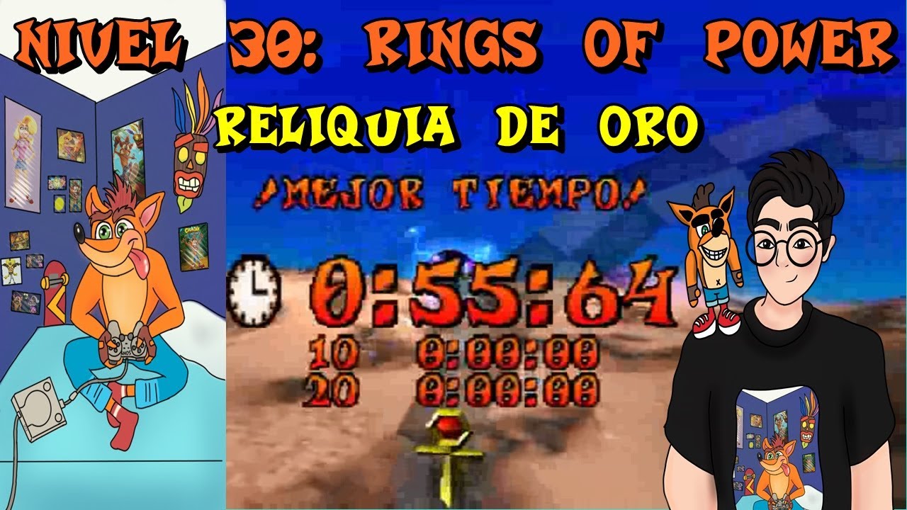 Nivel 30: Rings of Power Reliquia de Oro Contrarreloj - Crash Bandicoot 3: Warped PS1 Gameplay