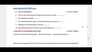 6th class FA-4 Mathematics model paper march 2023 / 6th class FA-4 Maths exam paper March 2023
