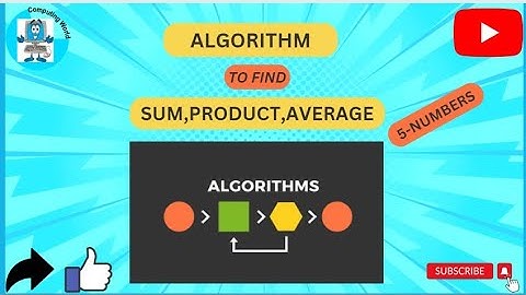 ALGORITHM TO FIND|SUM|AVERAGE|PRODUCT| OF 5-GIVEN NUMBERS @ COMPUTING WORLD.