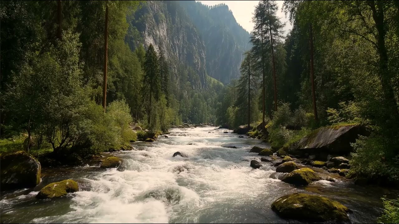 Peaceful Forest Stream Ambience | Water & Birds Sounds for Meditation