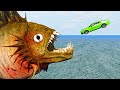 High Speed Car Jumps Over MUTANT PIRANHA - BeamNG Drive Cars Crashes & Fails Compilation