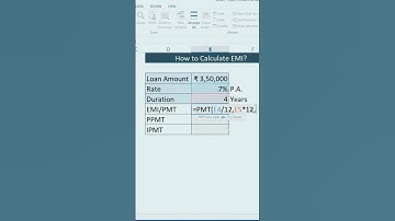 Excel me loan EMI calculate kaise kare ।।#viralvideo #shortsfeed #excelgyan  #shortsvideo
