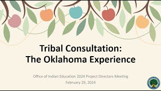 Tribal Consultation: The Oklahoma Experience