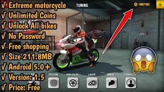 Extreme motorcycle Mod apk (🤑 Unlimited Coin | Unlock All bikes 🤑) Free shopping | Tech Sunil Hindi screenshot 1