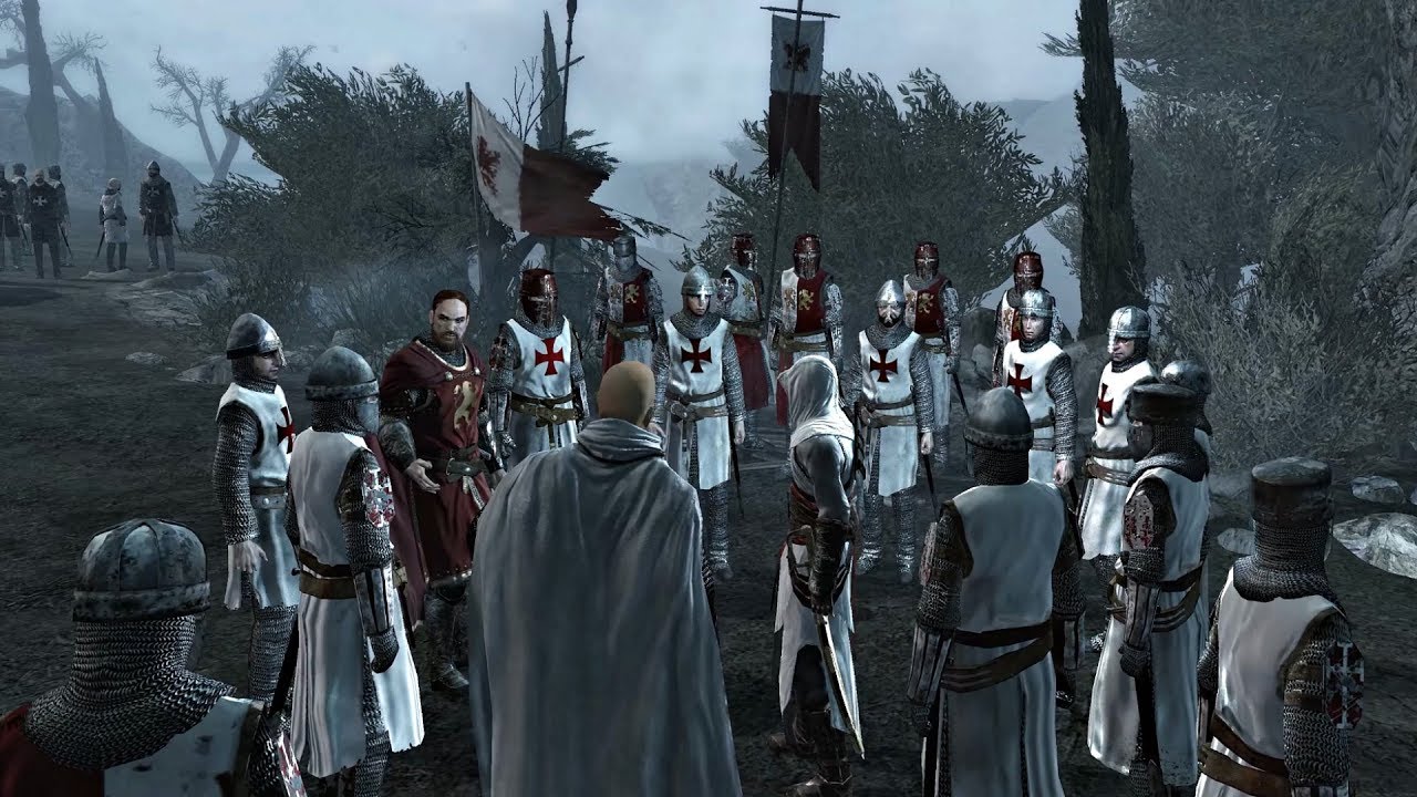 Templars Chanting in a Holy March Entering Jerusalem