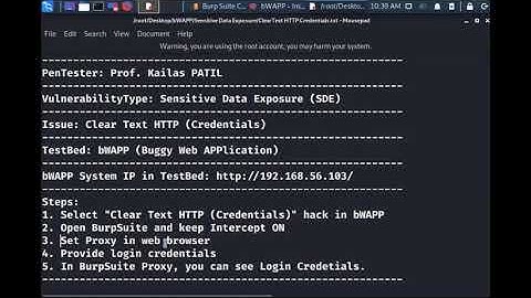 bWAPP - Sensitive Data Exposure -  Clear Text HTTP Credentials  - OWASP Top 10