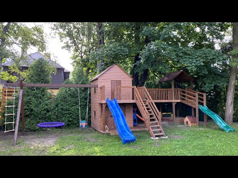 DIY Outdoor Kids Playground//Детская площадка своими руками/Bērna spēļu laukuma būvniecība