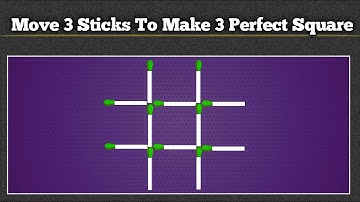 Move 3 Sticks To Make 3 Perfect Squares | puzzles| riddles| matchstick #matchstick #matches