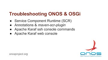 Troubleshooting ONOS OSGi Components