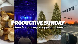 VLOGMAS 8 | productive day in my life, church, grocery shopping, cheer practice