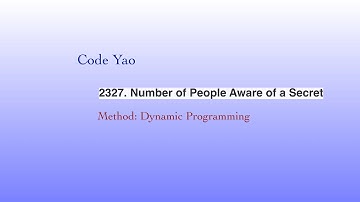 Leetcode 2327. Number of People Aware of a Secret - Dynamic Programming