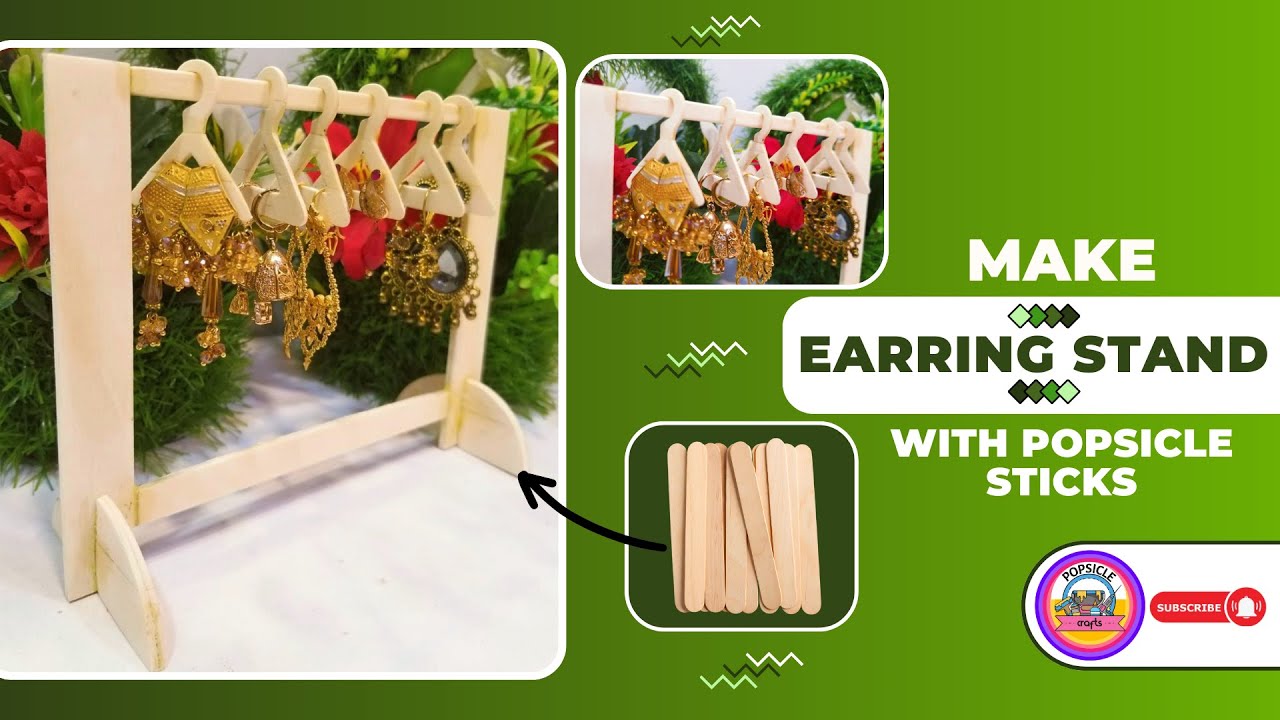 Easy Way To Make Earring Stand/Holder With Popsicle Sticks Earring