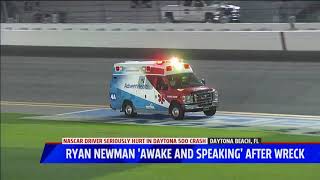 Ryan Newman awake and speaking after crash
