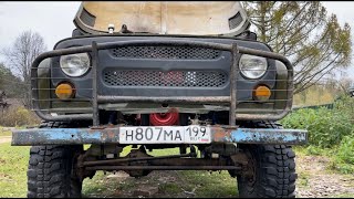 видео: УАЗ с двигателем от трактора (подготовка к первому выезду) картинка: УАЗ с двигателем от трактора (подготовка к первому выезду)