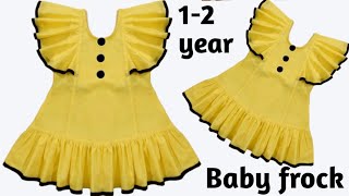 New design baby frock designing sleeves baby frock frill baby frock baby dress cutting and stitching