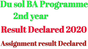 Du sol BA programme 2ND year result Declared 2020|result Declared assignment result