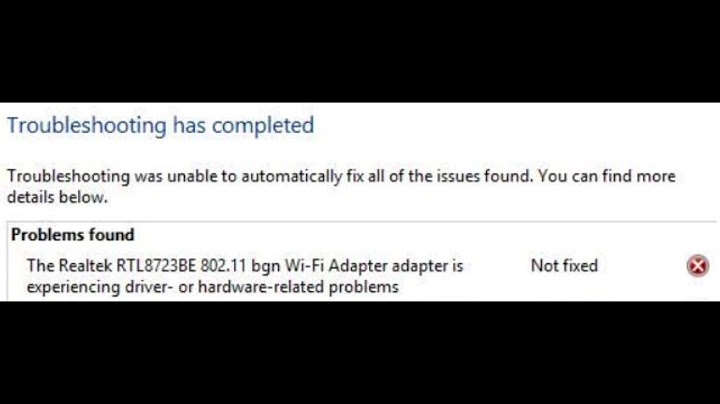 The wireless network adapter is experiencing problems