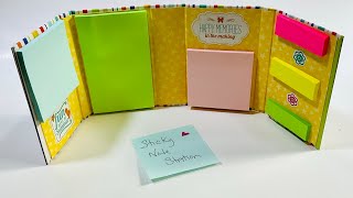 ULTIMATE STICKY NOTE HOLDER!  four foldable panels! MAGNETIC CLOSURE!
