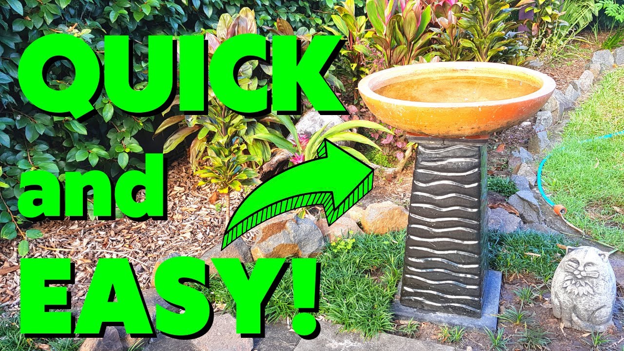 Easy DIY Birdbath with Solar Powered Fountain YouTube