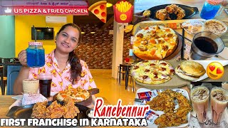 Karnataka first franchise😍us pizza and fried chicken 📍Ranebennur (full cafe review)🤫 screenshot 5