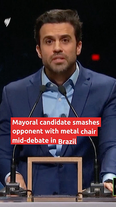 Mayoral candidate throws chair at opponent mid-debate on TV in São Paulo
